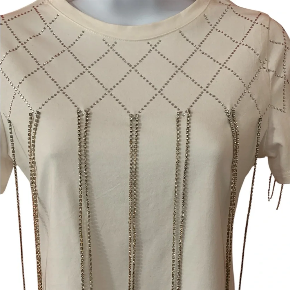 Elegant White  Short Sleeve Tee Women S - Picture 3 of 6